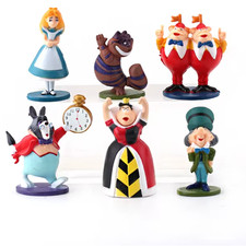 ALICE IN WONDERLAND- 6 PIECE FIGURE SET -PVC- UNBRANDED-NEXT DAY FREE SHIPPING