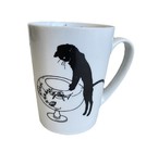 Black Cat & Fishbowl Mug Cup White MMA Metropolitan Museum of Art Porcelain 2010 — photo 4