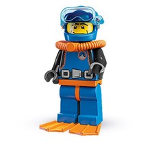 LEGO 8683 Minifiguren Serie 1 -Tiefseetaucher Flossen Tauchanzug - TOP ZUSTAND