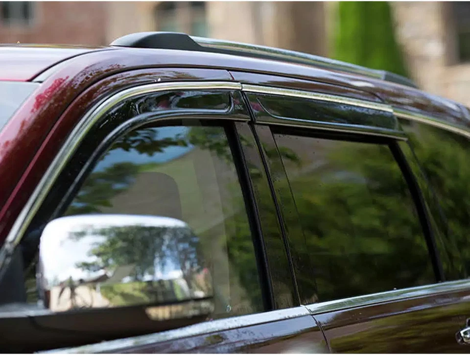 AVS Lo Profile Ventvisors Fit 19-23 Hyundai Santa Fe Smoke w/ Chrome Trim 4Pc - Image 2 of 4