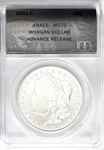 2021 S SILVER MORGAN DOLLAR SAN FRANCISCO MINT MARK ADVANCED RELEASE ANACS MS70