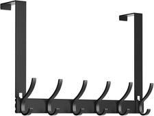 Over the Door Hooks 12 Hook Coat Rack Towel Hanger for Bathroom Bedroom Kitchen