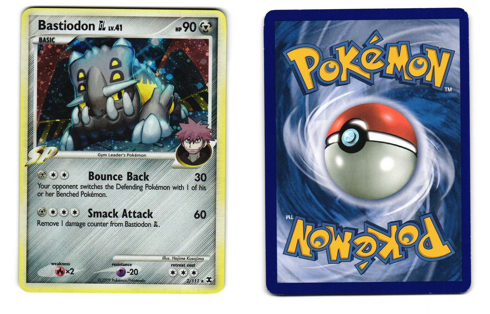 BASTIODON GL 2/111 HOLO RARE RISING RIVALS POKEMON LP 2009