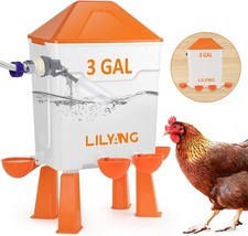 Automatic Chicken Waterer 3 Gallon  Float-Control Poultry Waterer, Hanging/Stan