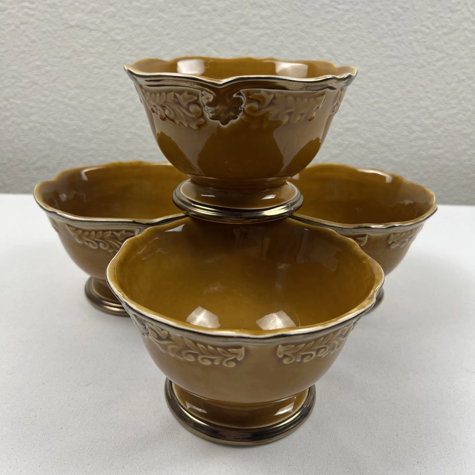 Certified International Regency Gold Footed Bowls