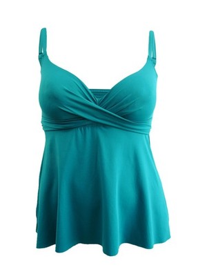 Contours by Coco Reef Women's Diamond Underwire Wrap Tankini Top (12/36C, Teal)