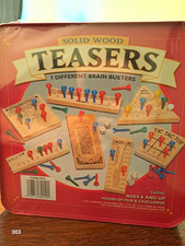 Cardinal Solid Wood Brain Teasers Tin Set 7 P...