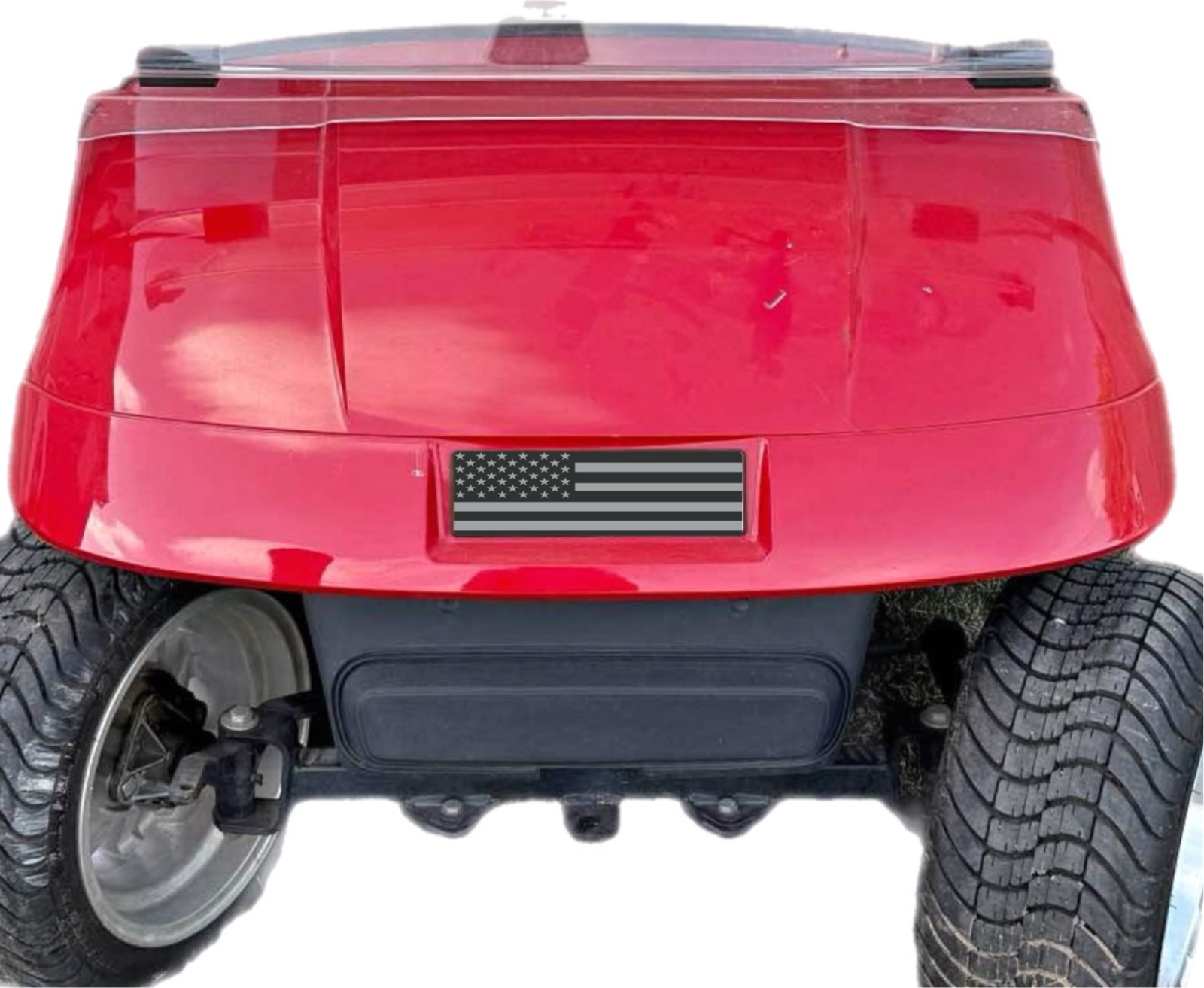 Metal Black & Grey American Flag EZGO Golf Cart Name Plate. Fits 94-10 TXT