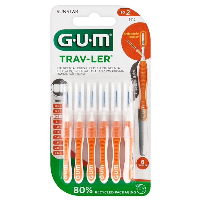 SUNSTAR GUM Trav-Ler Interdental Brushes 0.9 mm 6 pieces