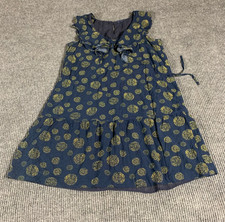 Gap Dress Womens Medium Blue Sleeveless Tie Up AOP Lined Flare Light Coastal