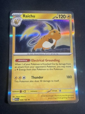 RAICHU 026/165 151 POKEMON ENGLISH (HOLO, NM) ENGLISH