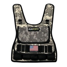 IRUNSPORTS Mens Camouflage Weighted Vest, CrossFit, 50LBS Weights Included.
