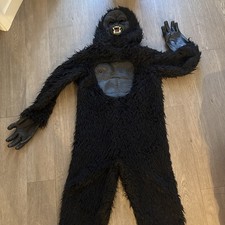 Kids Teens 4 6-5 Feet Tall Gorilla Ape Costume Halloween Unisex Monkey Black