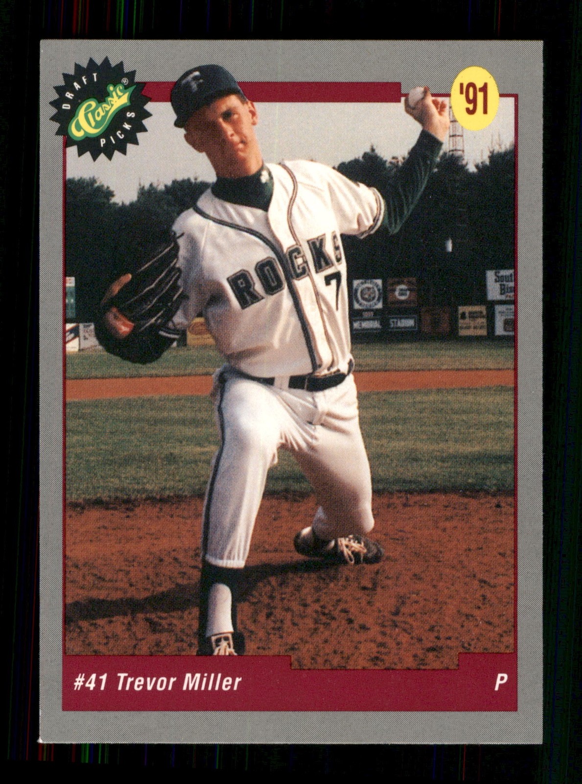 37 Trevor Miller 7 Rocks 1991 Classic Games Baseball Sports Trading Card