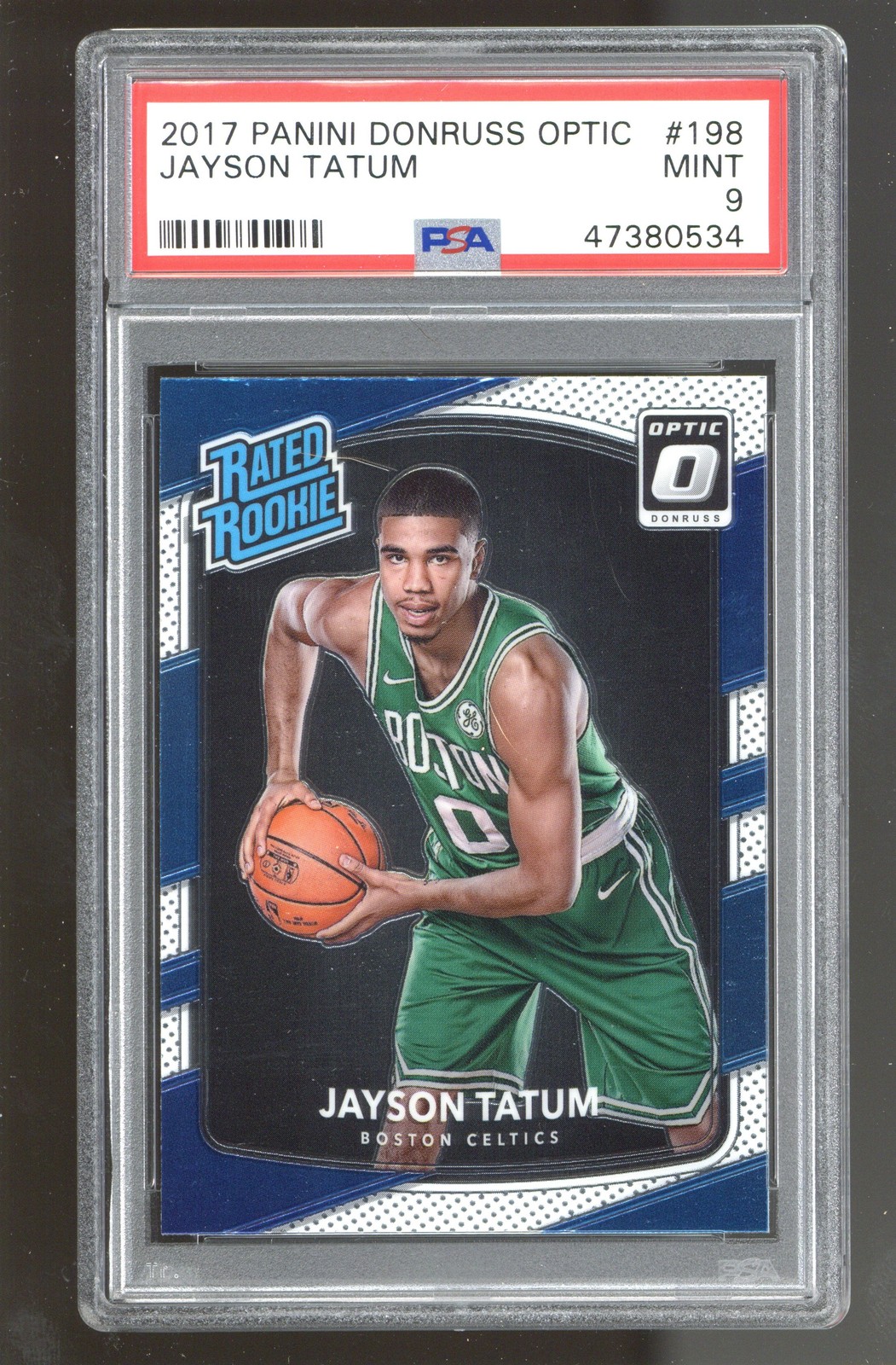 2017-18 Donruss Optic #198 Jayson Tatum PSA 9 ROOKIE RC view 1