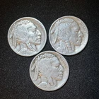 SET OF 3 COINS 1929 P D S Buffalo Nickel From An Original Collection!!