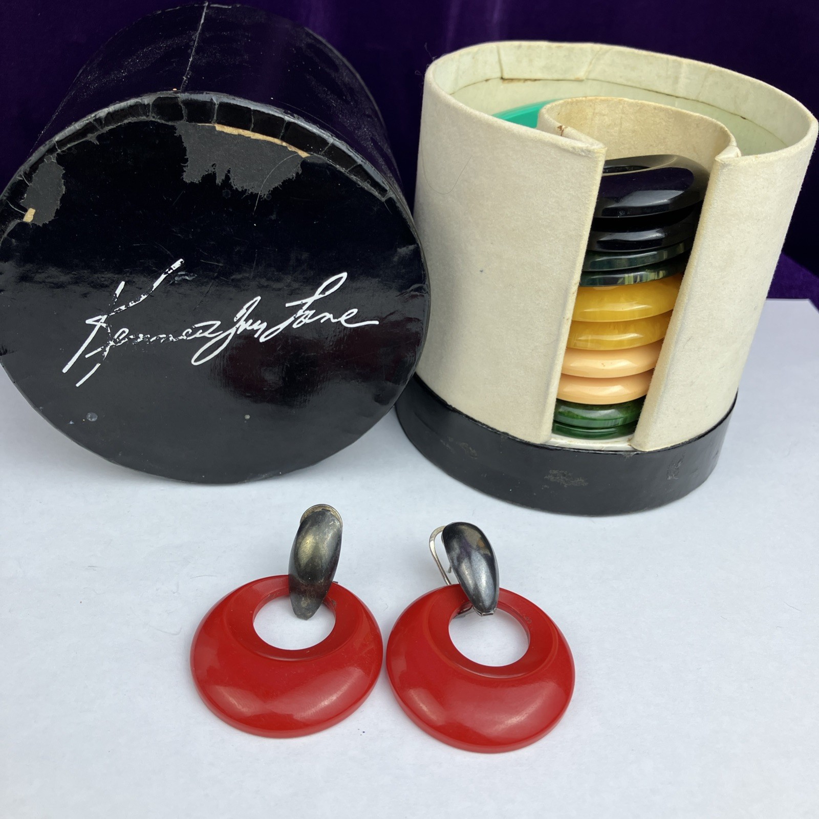 RARE 60s Kenneth Jay Lane Changeable Hoop Wardrob… - image 1
