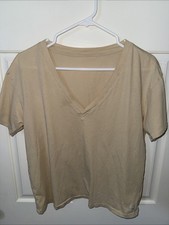 Vuori Sutton V Neck T Shirt Beige Read Description Size S