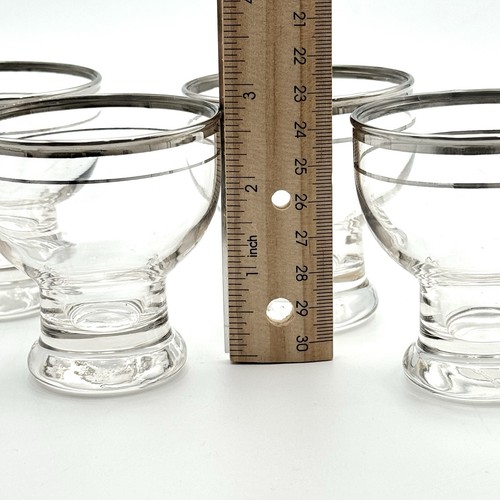 Javit Young Love MCM 6 Set #785 Platinum/Silver Rim Martini Glasses Pitcher - Picture 14 of 17
