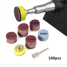 100 x 25mm Mini Sanding Discs Hook Loop Backing Pad 1/8 Polishing Kit Dremel NEW