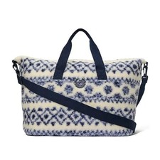 Victoria's Secret Pink Weekender Tote Bag Cozy Plush Sherpa Blue Wht New