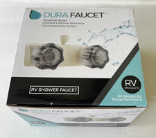 NEW RV Dura Shower Faucet DF-SA100S-BQ Smoked Acrylic Knobs Bisque Parchment