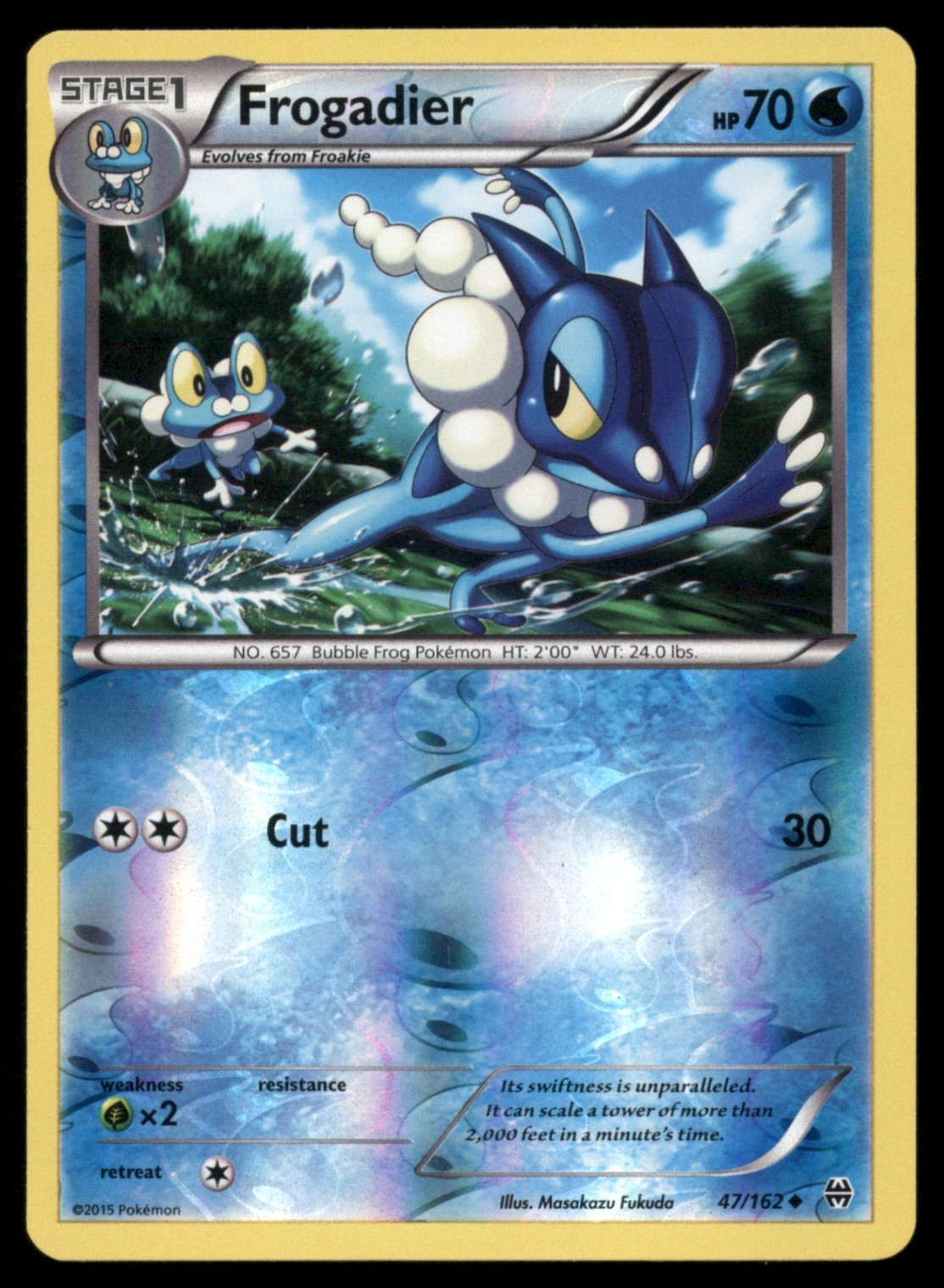 Frogadier 47/162 XY BREAKthrough Reverse Holo Near Mint NM