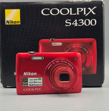 Nikon Coolpix S4300 Rot Digitalkamera Touchscreen Getestet + Ladegerät SD