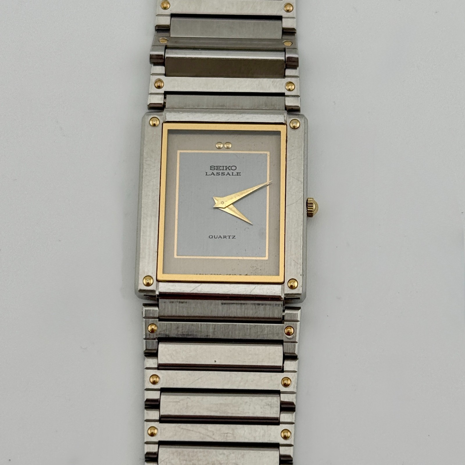 Seiko Lassale Quartz Rectangular Watch, Two-Tone … - image 4