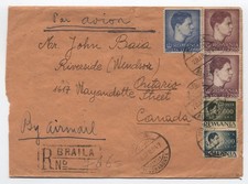 1947 Romania registered cover to Canada 20 stamps [sr.1173]