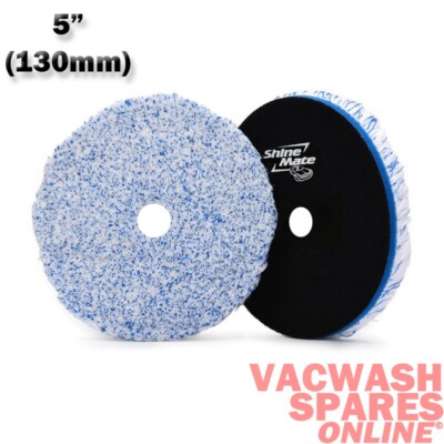 SHINEMATE MICROFIBRE BLUE 130MM - 3IN1 FAST CUT MICRO PAD - CUT AND FINISH AIO