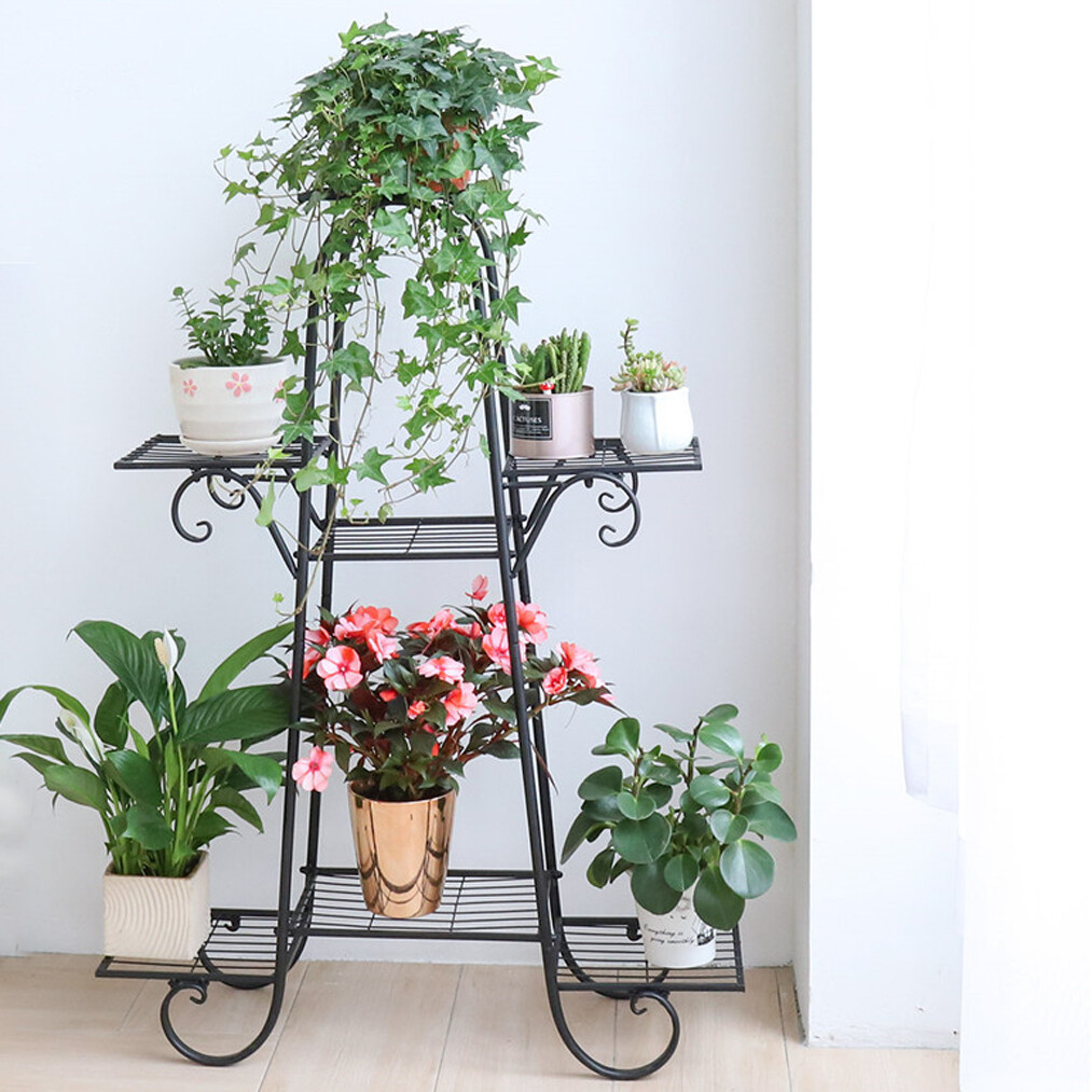 Tall 7Tier Metal Plant Stand Flower Pot Holder Shelves Garden Home
