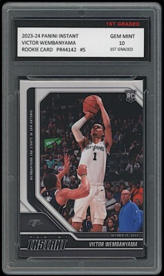 #ad Victor Wembanyama 2023 24 Panini Instant 1st Graded 10 NBA Rookie Card Spurs #5 $111.99