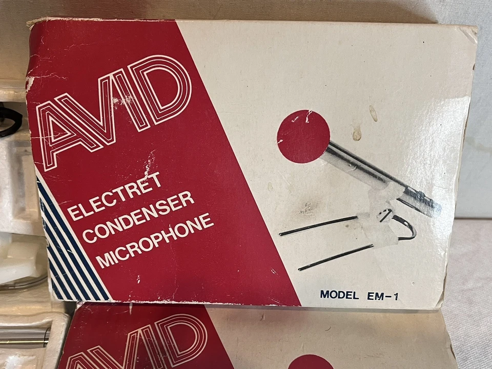 Vintage* Pair Of Avid Model EM-1 Electret Condenser Mics With Original Boxes - Image 3 of 4