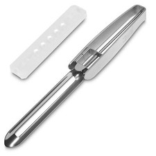 Stainless Steel Peeler, Long Vegetable Peeler, plastic safety cover, Seki Japan
