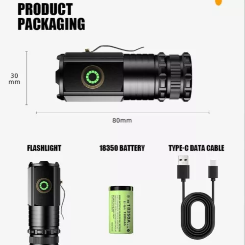 4 Stück Taschenlampe LED Aufladbar USB Super Hell Fackel Lumen Akku DHL - Bild 13 von 14