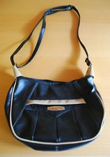 MARC CHANTAL Handtasche aus Kunstleder, schwarz/beige, gut erhalten