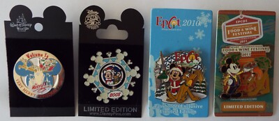Pluto Mickey Disney Pins 2001 MVMCP 2008 Merry Mixer 2010 Epcot 2011 Food Wine