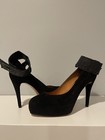 Women Almond Head Suede Platform Pumps Stiletto With Ankle Strap Size 8 — photo 1