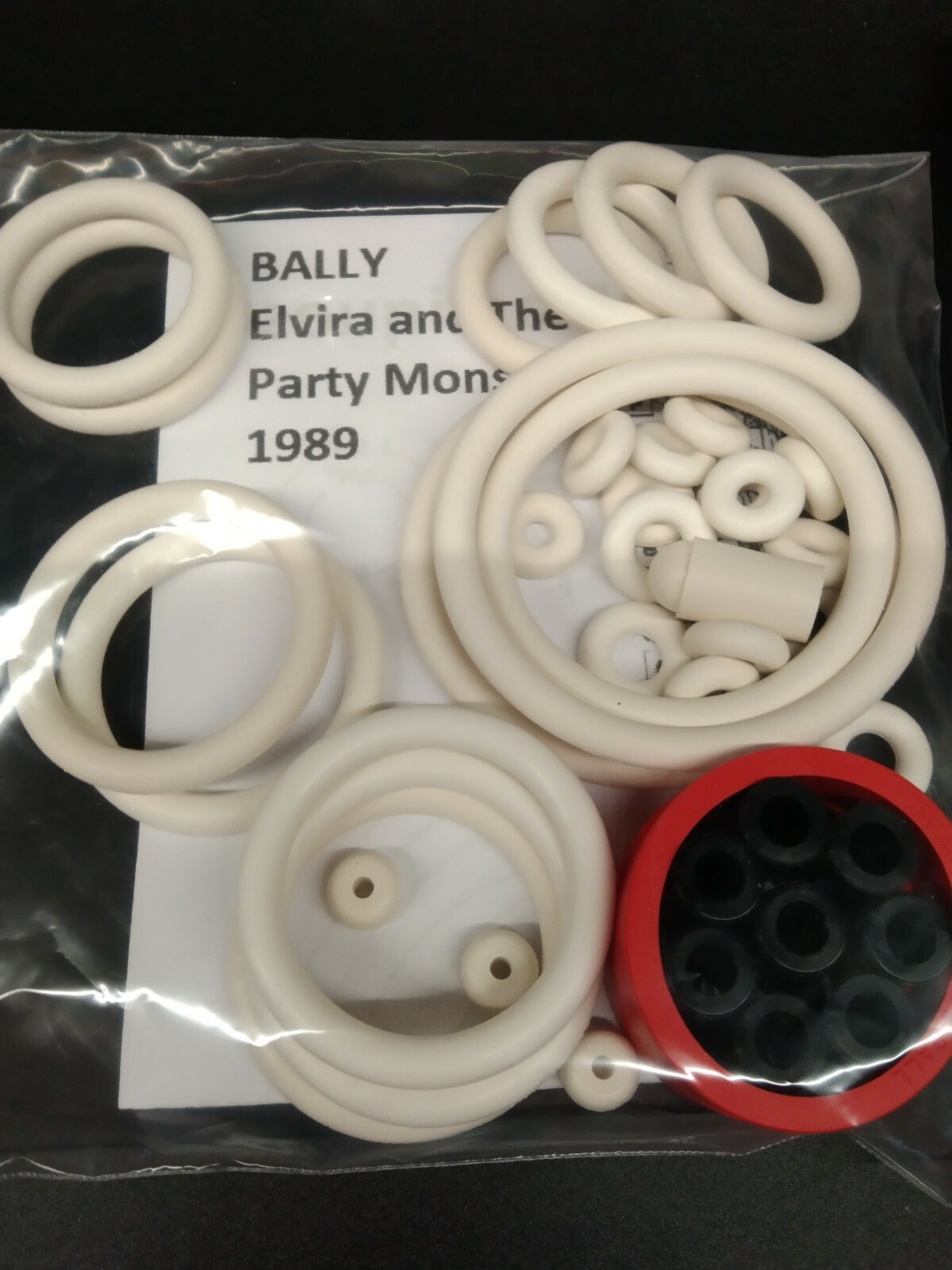 Kit élastiques flipper Elvira Bally 1989 anneaux caoutchouc blanc de rechange