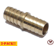 2-PACK 5/8 Brass Barb Hose Splicer Mender Straight Fitting Air Water Oil 129-10