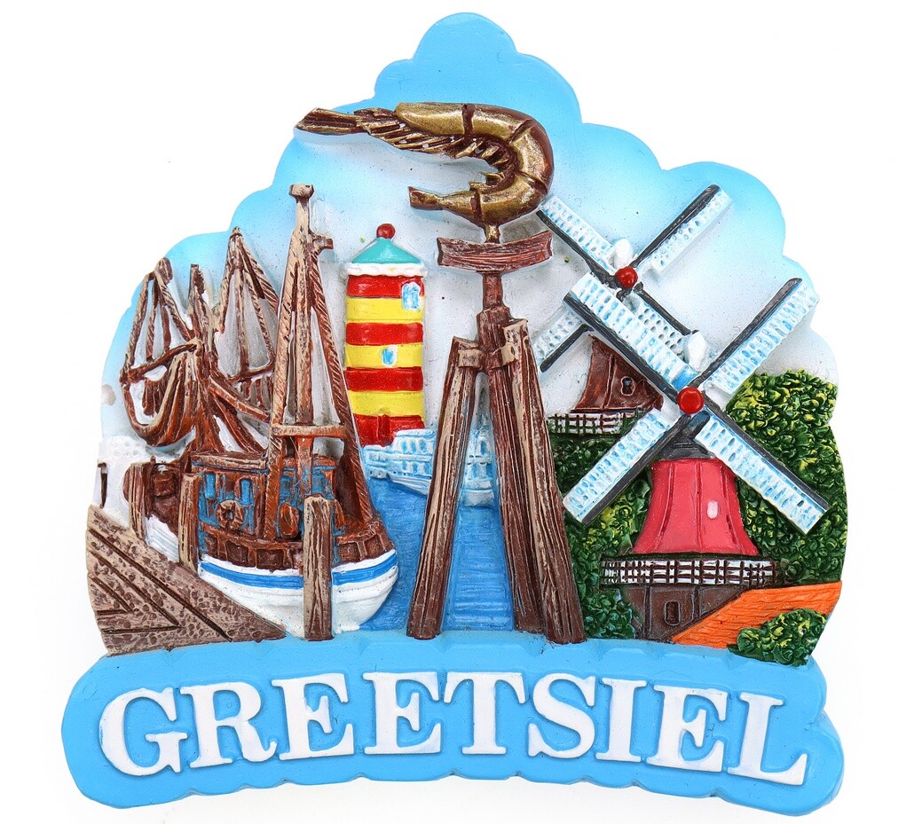 Greetsiel Aurich Magnet Leuchtturm Windmill Poly Gloss Lacquer Souvenir Germany