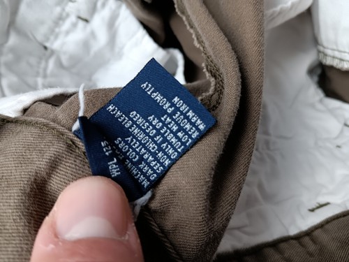 Pantaloni vintage Chaps Ralph Lauren uomo beige cachi pieghettati davanti con polsini 38x30 - Foto 6 di 13