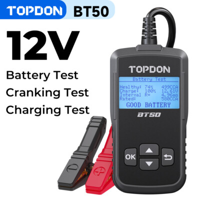 TOPDON BT50 Battery Load Tester Battery Analyzer 12V Car Truck Check Battery