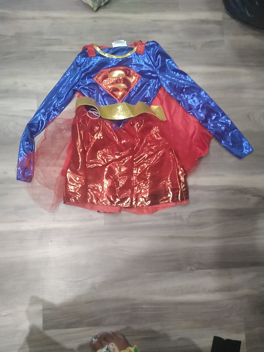 CUTE Supergirl Child Costume with Cape, Size M (8-10), NEW