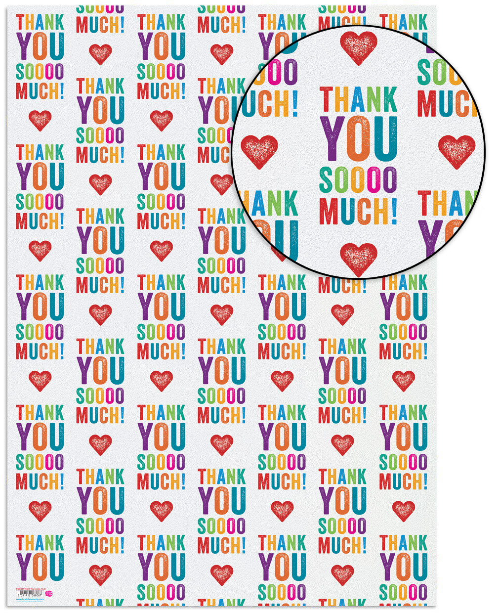 Pretty 'Thank You' Gift Wrapping Paper 2 Sheets Cute Quality Gift Wrap