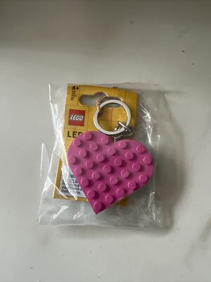 Lego Heart LED Key Chain Lite, 2'' x 2'', Pink & Blue, New