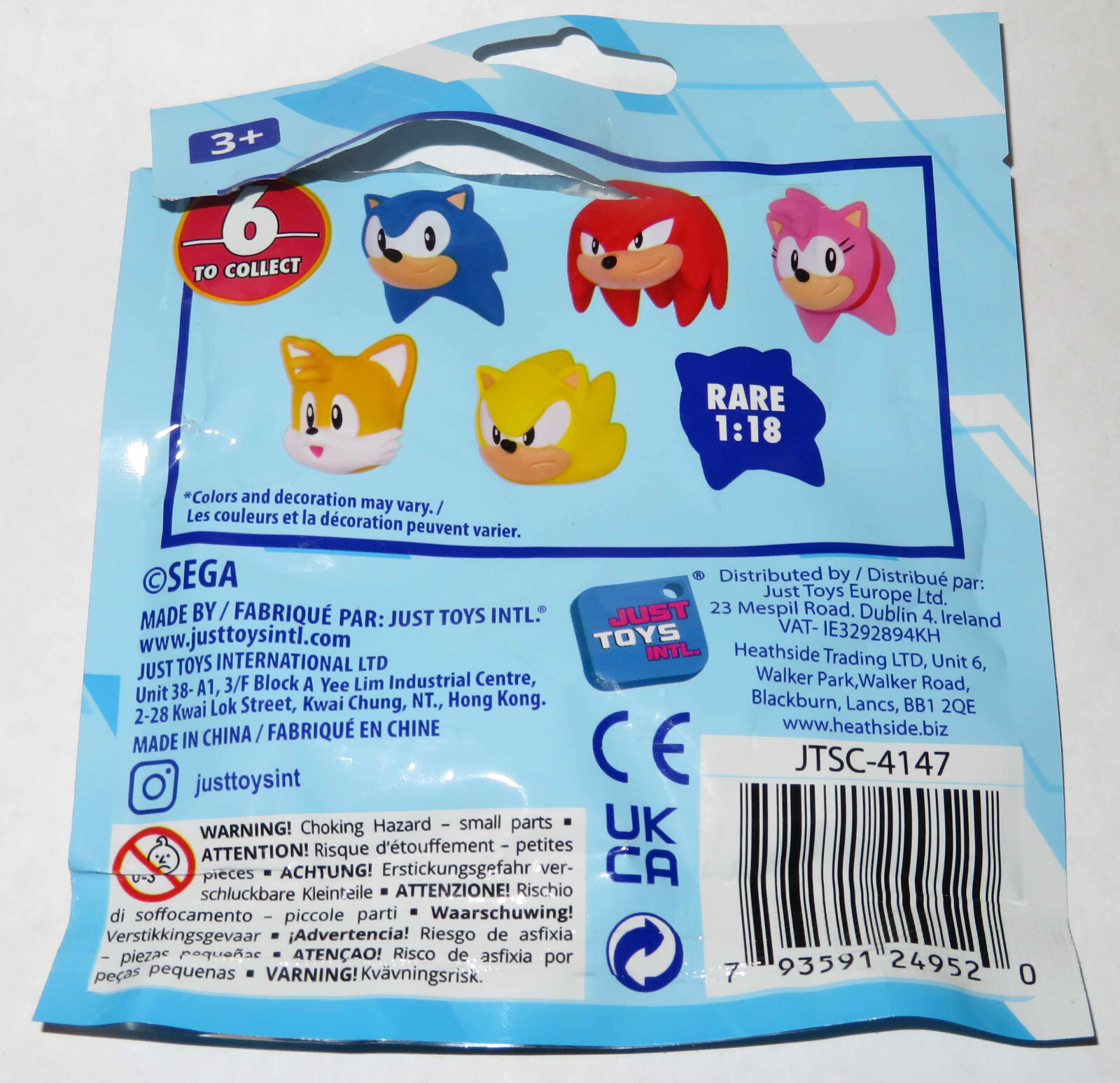 2" 5cm SONIC THE HEDGEHOG MINI SQUISHME +BAG STRESS BALL FIDGET TOY