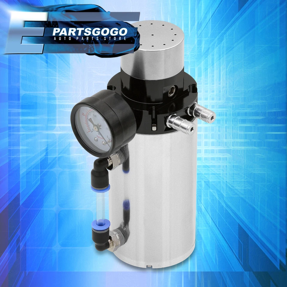 For Honda Oil Catch Reservoir Capacity Overflow Tank Breathe Gauge Silver - Imagem 4 de 4