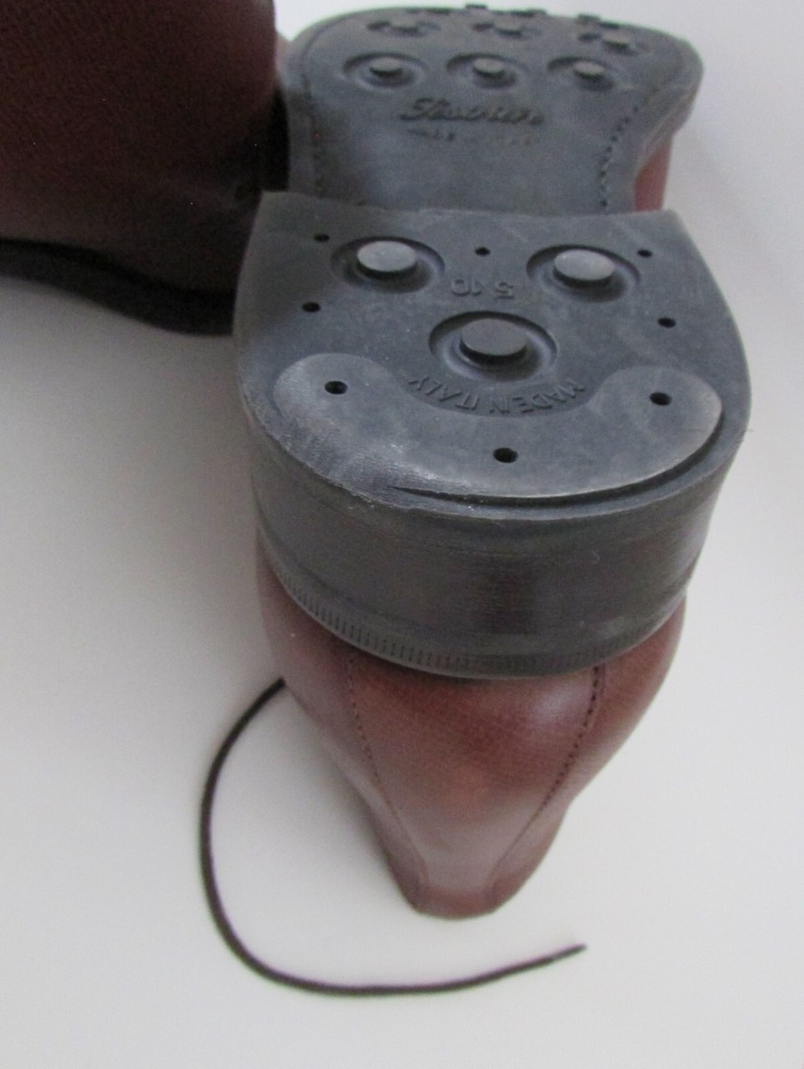 PAUL STUART Brown Pebbled Leather Chukka Boots Hand Made in  display picture 1